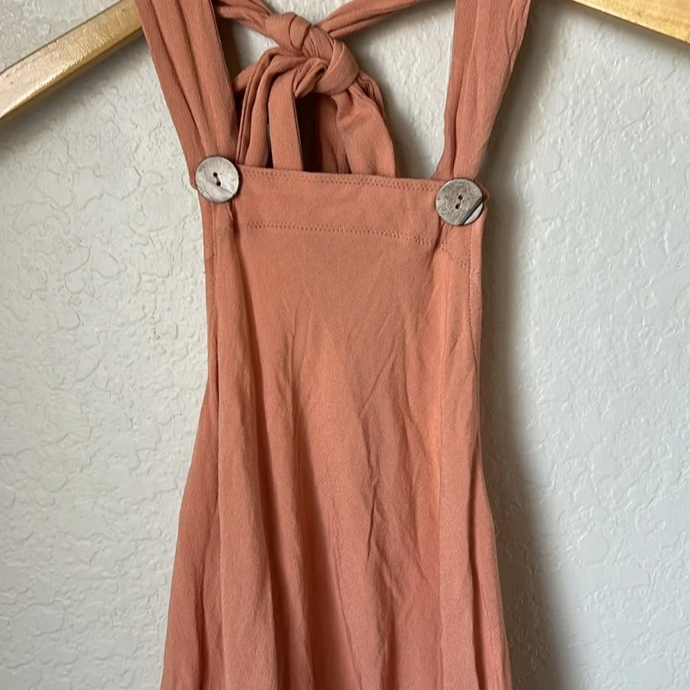 Free people peach Haulter bodysuit NWT